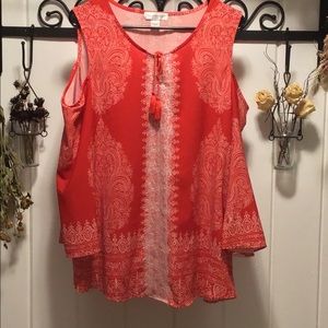 Christopher & Banks Shoulder Cut out Blouse